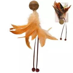 Іграшка Flamingo Catnip Ball & Feather ФЛАМІНГО М'ЯЧ З ПІРЯМИ з котячою м'ятою для котів (560529)