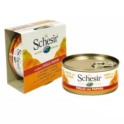 Вологий корм Schesir курка З ПАПАЄЮ (Chicken Papaya) консерви для собак, банку , 0.15 кг (613707)