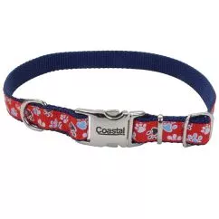 Нашийник Coastal Pet Attire Ribbon для собак, 1,6смХ30см , Червоний з лапками (61471_RWP12)