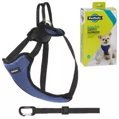 Шлея безпеки PetSafe Happy Ride Safety Harness ПЕТСЕЙФ в автомобіль для собак, S для собак вагою 2,7-9 кг , Чорно-синій (62404)