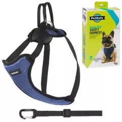 Шлея безпеки PetSafe Happy Ride Safety Harness ПЕТСЕЙФ в автомобіль для собак, M для собак вагою 9-22,7 кг Чорно-синій (62405)