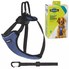 Шлей безопасности PetSafe Happy Ride Safety Harness ПЕТСЕЙФ в автомобиль для собак, L для собак весом 22,4-34 кг, Черно-синий (62406)
