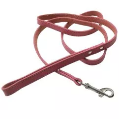 Поводок Coastal TOO! Perimeter Stitch кожаный для собак, 1,6 см Х1, 5м, Розовый (71055Р_PNK05)