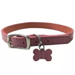 Ошейник Coastal Circle-T Fashion кожаный для собак, Розовый, 1,6 х 45 см (71105C_PNK18)