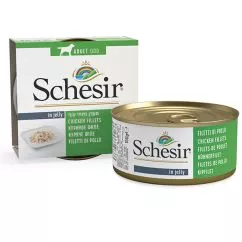 Влажный корм Schesir ФИЛЕ КУРКИ (Chicken Fillet) консервы для собак, банка, 0.15 кг (712523)