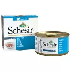 Влажный корм Schesir ТУНЕЦ (Tuna) консервы для кошек банка 0,085 кг (750013)