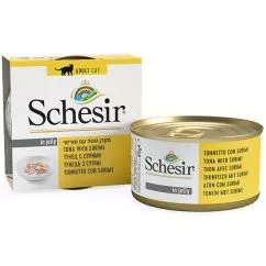 Влажный корм Schesir ТУНЕЦ ИЗ СУРИМЫ (Tuna Surimi) консервы для кошек, банка 0,085 кг (750068)