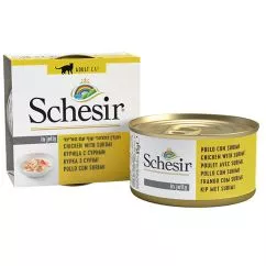 Влажный корм Schesir ФИЛЕ КУРКИ ИЗ СУРИМЫ (Chicken Surimi) консервы для кошек, банка 0,085 кг (750136)