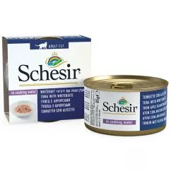 Влажный корм Schesir ТУНЕЦ С МАЛЬКАМИ И РИСОМ (Tuna Whitebait Rice) консервы для кошек, банка 0,085 кг (750525)