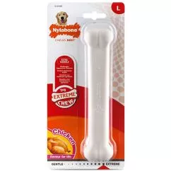 Жувальна іграшка Nylabone Extreme Chew Bone НІЛАБОН БОУН кістка для собак, смак курки , L, для собак до 23 кг, Курка, 19,7x4,4x2,5 см (77813)