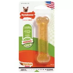Жевательная игрушка Nylabone FlexiChew Petite НИЛАБОН ФЛЕКСИ ЧЕЯ кость для собак до 7 кг с умеренным, Курица(77815)