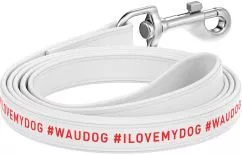Поводок для собак кожаный Collar WAUDOG Design, рисунок "я люблю свою собаку", XS, Ш 12 мм, Длинна 122 см (379815)
