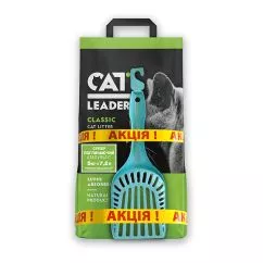 Супер-впитывающий наполнитель Cat Leader КЛАССИК в кошачий туалет 5кг + лопатка Moderna ХЕНДИ в подарок, 5 кг (801267+AI44370_АКЦИЯ)