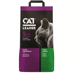 Супер-вбираючий наповнювач Кет Лідер (CAT LEADER) з FRESH AROMA у котячий туалет , 10 кг (802028)