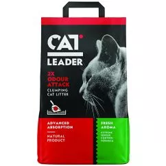 Ультра-комкующийся наповнювач Кет Лідер (CAT LEADER) з FRESH AROMA в котячий туалет , 5 кг (802059)