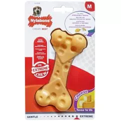 Жевательная игрушка Nylabone Extreme Chew Cheese Bone НИЛАБОН СЫРНАЯ КОСТЬ для собак, вкус сыра, M, для собак до 16 кг, Сыр, 12,5x6x3 см (84104)