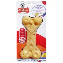 Жувальна іграшка Nylabone Extreme Chew Cheese Bone НІЛАБОН СИРНА КІСТОЧКА для собак, смак сиру , L, для собак до 23 кг, Сир, 17,5x8x4 см (84105)