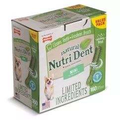 Ласощі Nylabone NUTRI DENT NATURAL CHICKEN для чищення зубів собак , XS, 160 шт/уп (84266)