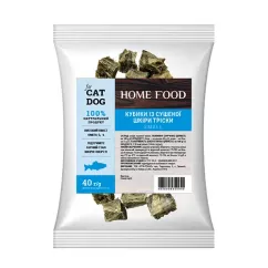 Ласощі Home Food For Dog and CAT Кубики із сушеної шкурки тріски Small 0,04 кг (1030004)