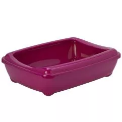 Moderna АРИСТ-О-ТРЭЙ ДЖУМБО туалет с бортиком для котов, 57Х43Х16,3 см , Яскраво-рожевий см.
