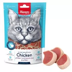 Лакомство Wanpy СУШИЕ КУРИЦА С ТРЕЙСКОЙ (Chicken&Codfish Sushi) для кошек 0.08 кг (CC-05S)
