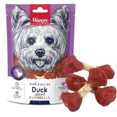 Лакомство Wanpy КОСТЬ С ВЯЛЕНОЙ УТОЙ (Duck Jerky Dumbbells) для собак , 0.1 кг (DA-06H)