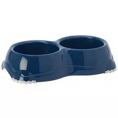 Миска Moderna СМАРТІ підвійна пластикова для собак та котів №1, 2Х330 мл, d-11 см, Чорничний (H106331)