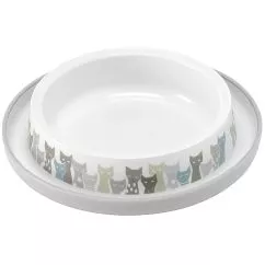 Миска Moderna Trendy Dinner Maasai МОДЕРНА для котів, дизайн Масаї, 210 мл, d 15,5 см, Сіро-білий 15,7x15,7x3,4 см (H130027BE)