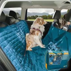 Накидка Kurgo Loft Hammock КУРГО ЛОФТ ГАМАК на заднее сиденье автомобиля для собак , Блакитний - помаранчевий , 140х142 см (K01308)