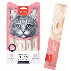 Ласощі Wanpy ТУНЕЦЬ З КРЕВЕТКАМИ (Creamy Treat Tuna&Shrimp) рідкі для котів , 0.07 кг, в пакунку 5 стіків по 14 г (RA-50)