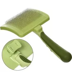 Пуходерка Safari Self-Cleaning Slicker Brush слікер із самоочищенням для собак та котів , большой , 11,5Х8,5 см (W418)