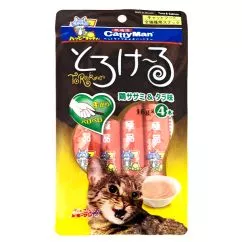 Лакомство CattyMan Вкусные ТУНЕЦ ЛОСИС (Tuna&Salmon) жидкие для кошек, 4 шт. х 16 г см. (Z1710)