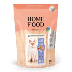Сухой корм Home Food Cat Adult с чувствительным пищеварением «Ягнятина и лосось» для стерилизованных 1,6кг (3088016)