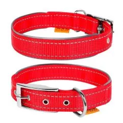 Ошейник Collar "Dog Extremе" нейлоновый двойной со светоотражающей вставкой (ширина 15мм, длина 27-35 см) красный (67023)