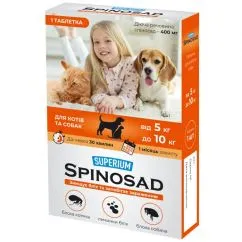 Таблетки для котов и собак SUPERIUM Спиносад  от 5 до 10 кг (9118)
