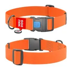 Нашийник для собак водостійкий Collar WAUDOG Waterproof з QR паспортом, пластиковий фастекс, XXL, Ш 40 мм, Дл 46-70 см, помаранчевий (25114)