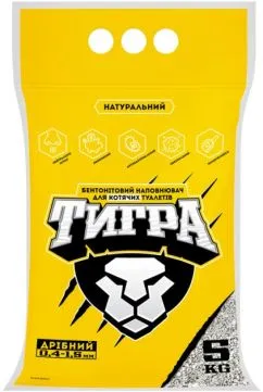 Наповнювач для котячих туалетів Тигра 5 кг, жовтий (5200)