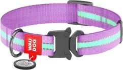 Ошейник для собак нейлоновый Collar WAUDOG Nylon c QR паспортом, светящийся/светоотражающий, металлическая пряжка-фастекс, Ш 15 мм, Дл 25-35 см фиолетовый (5...