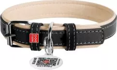 Нашийник для собак шкіряний Collar WAUDOG Soft з QR паспортом, Ш 35 мм, Дл 46-60 см (7210)