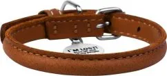 Ошейник для собак кожаный Collar WAUDOG Soft с QR паспортом, круглый, Д 10 мм, Дл 33-41 см коричневый (396)