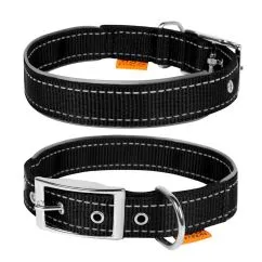 Ошейник Collar "Dog Extremе" нейлоновый двойной со светоотражающей вставкой (ширина 15мм, длина 27-35 см) черный (67021)