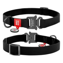 Нашийник для собак водостійкий Collar WAUDOG Waterproof з QR-паспортом, металева пряжка-фастекс, Ш 20 мм, Дл 28-40 см чорний (27931)