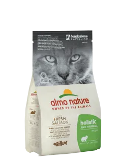 Сухой корм Almo Nature Holistic Cat для выведения шерсти у взрослых кошек со свежим лососем 0,4 кг (662)