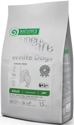 Сухой корм Nature's Protection White Dogs Grain Free with Insect Adult Small Breeds 1.5кг (NPSC47299)