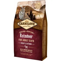 Сухий корм для активних котів Carnilove Cat Raindeer - Energy & Outdoor 2 кг (оленина та кабан) (170200/2256)