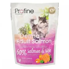 Сухий корм Profine Derma для дорослих довгошерстих котів, з лососем та рисом, 300 г (170571/7756)