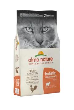Сухой корм Almo Nature Holistic Cat для взрослых кошек со свежей курицей 12 кг (641)