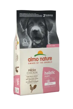 Сухой корм Almo Nature Holistic Dog M для щенков средних пород со свежей курицей 12 кг (740)