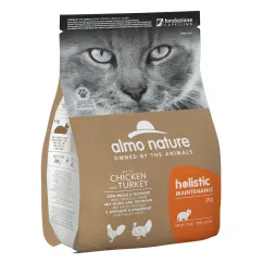 Сухий корм Almo Nature Holistic Cat для дорослих котів з куркою і ідичкою 2 кг (6811)
