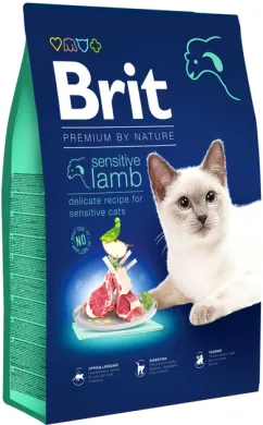 Сухий корм для котів із чутливим травленням Brit Premium by Nature Cat Sensitive 8 кг (ягня) (171873)
